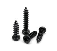 M3.5 M4 3/4/5-30mm Black Steel Small Phillips Pan Head Cross Round Head Screw 50/100Pcs(8mm,50pcs M4)
