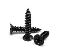 M3.5 M4 8/10/12-30mm Black Steel Small Cross Flat Countersunk Head Screw 50/100Pcs(8mm,50pcs M4)