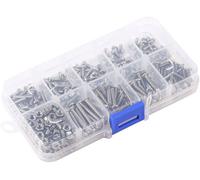 M3 Coffret de 340pcs Assortiment Vis Boulon Tête Ronde Fraisée Phillips Cruciforme Entièrement Filetée en Acier Inoxydable 304