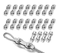 M3 Duplex Clips Serre-Câbles en Acier,20 Pièces Pinces de Câble Métallique Duplex En Acier Inoxydable 304,Serre Cable Inox Navires Corde à linge,Duplex Pince de Câble Métallique pour Câbles,Auvents