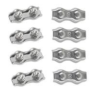 M3 Duplex Clips Serre-câbles en Acier Inoxydable 304 Pinces Duplex pour Filin pour Cordes à Linge en Câble Métallique Voiles de Soleil Suspendues Patio Fixe 8pièces