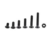 M3 Kit de 250pcs Assortiment Vis Boulon Douille Hexagonale Tête Fraisée Plate/Bombée/Cylindrique Six Pans Creux en Acier d'Alliage avec Ecrous, M3 x 6/8/10/12/16/20mm (C: Tête Plate)