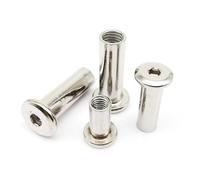 M3 M4 M5 M6 M8 4-100 mm de long en acier inoxydable 304, tête à six pans creux, écrou à manchon de joint(10pcs M5,Long 6mm)