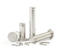 M3 M4 M5 M6 M8 M10 304 tête plate en acier inoxydable avec broche rainurée arbre circlip broche de positionnement broche cylindrique-M8 (2 pièces) -35 mm