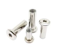 M3 M4 M5 M6 M8 M10 4-100mm de long 304 A2 en acier inoxydable, tête de douille hexagonale, connecteur de Rivet de meubles, insertion d'écrou de manchon de Joint(10pcs M4,Long 14mm)