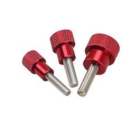 M3 M4 M5 M6 M8 M10 Boulons de bouton de poignée en alliage d'aluminium + vis moletée en acier inoxydable Vis de poignée rouge-M6x45-D12x20,5 PCS