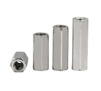 M3 M4 M5 M6 M8 M10 M12 304 acier inoxydable hexagone extension longue tige couplage écrou connecteur Joint tubulaire DIN6334(20mm)