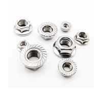 M3 M4 M5 M6 M8 M10 M12 acier inoxydable tête hexagonale hexagonale dentelée Spinlock écrou à bride contre-écrou(M12 10pcs)