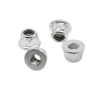 M3 M4 M5 M6 M8 M10 M12 noir blanc carbone Nickel A2 acier inoxydable bride hexagonale insertion en Nylon écrou de blocage autobloquant Nylock contre-écrou(White Carbon Steel,M4 10pcs)