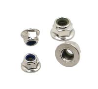 M3 M4 M5 M6 M8 M10 M12 noir blanc carbone Nickel A2 acier inoxydable bride hexagonale insertion en Nylon écrou de blocage autobloquant Nylock contre-écrou(Nickel Plated,M6 10pcs)