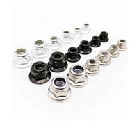 M3 M4 M5 M6 M8 M10 M12 noir carbone 304 A2 acier inoxydable bride hexagonale Nylon écrou de blocage autobloquant Nylock contre-écrou(Black carbon steel,M6 50pcs)