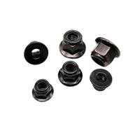 M3 M4 M5 M6 M8 M10 M12 noir carbone 304 A2 acier inoxydable bride hexagonale Nylon écrou de blocage autobloquant Nylock contre-écrou(Black carbon steel,M4 10pcs)