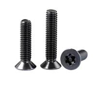 M3 M4 M5 M6 Torx tête fraisée plate en acier inoxydable noir avec broche vis de sécurité inviolable 10 pièces, 10 pièces, M6x25mm