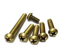M3 Phillips Pan Head machine à vis, Laiton, filetage métrique, Full, la main droite, Lot de 100 pièces, bronze