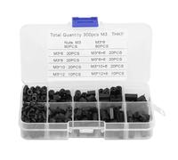 M3 Standoffs Assortment Kit 300pcs | Nylon Male Female Screws Nuts | Protective Insulating PCB Mount Hardware/Electronics Projects | 10 Sizes with Storage Box