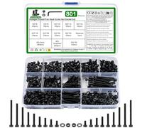 M3 Vis et écrous, 801 Pcs Vis Boulon et écrous et Rondelles, Vis à Tête Hexagonale, Vis à Tête Cylindrique à Six Pans Creux, Vis avec écrous et Rondelles Assortiment Kit our Moto Auto Mécaniques