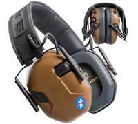 M300A Protection auditive pour la gamme Gun - Cache-oreilles avec coussins ergonomiques en gel, équipement étanche IPX5 - Blocage du bruit et protection auditive pour la chasse, marron