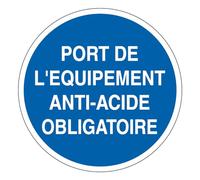M307 - Port de l'équipement anti-acide obligatoire - Panneau et Signalétique d'obligation - Dimensions au choix - Norme ISO 7010