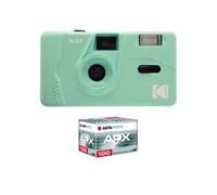 KODAK Pack M35 Argentique + Pellicule 100 ASA - Appareil Photo Kodak Rechargeable 35mm Mint Green, Objectif Grand Angle Fixe, Viseur optique , Flash Intégré + Pellicule APX 100, 36 poses