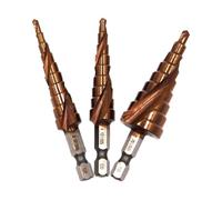 M35 contient un foret étagé Hexagonal en spirale acier inoxydable, ouvre-trou, mèche de pagode 3-12/4-12/4-20mm, outil coupe