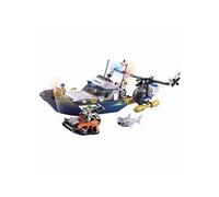 Sluban Klemmbausteine SL95517 Set d'eau de Police (339 pièces) [M38-B0657] Kit de Jeu, Blocs de Serrage, Forces de Sauvetage avec Figurine de Police, Multicolore