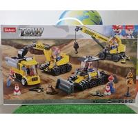 M38-B0810 - 4 véhicules de chantier + accessoires (briques Lego) - Sluban - ...