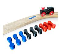 M3Druck® Lot de 10 connecteurs de voie en bois - Adaptateur compatible avec Brio, Lillabo, Thomas and Friends, Melissa etc. (noir)
