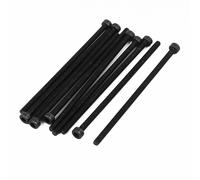 M3x70mm filetage entièrement vis tête capuchon moleté vis boulon 10pcs noir