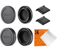 M4/3-Mount 2 x Housing Covers + 2 x Rear Cap + 2 x Shoe Protectors + 1 x Cloth Compatible with Olympus E-M1X/E-M1 II/E-M5 III and Panasonic GH5/GH5 II /G9/G95/G9L/G85/GX9