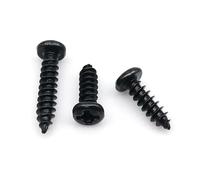 M4 6/8/10-30mm Small Stainless Steel Black Carbon Cross Pan Round Head Screw 100Pcs(Black carbon steel,8MM_M4)