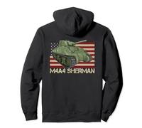 M4 A4 Sherman Tank WW2 USA WWII Tanks Drapeau américain Sweat à Capuche