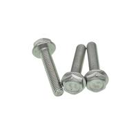 M4 M5 M6 M8 Acier Inoxydable Hexagonale Boulons À Bride Vis Bouchon Hexagonale Rondelle Boulons De Tête Attaches(Big head,M5-12mm(10PCS))