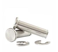 M4 M5 M6 M8 M10 M12 304 Goupille En Acier Inoxydable Tête Plate Goupille Fendue Circlip Goupille Positionnement Goupille Cylindrique Avec Circlip-M5 (5Pcs) -20mm