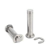 M4 M5 M6 M8 M10 M12 304 Goupille en Acier Inoxydable Tête Plate Goupille Fendue Circlip Goupille Positionnement Cylindrique GoupilleAvec Circlip-M12 (1Pcs),30mm