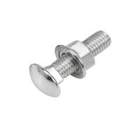 M4 M5 M6 M8 M10 M12 A2-70 304 en acier inoxydable, tête ronde, col carré, vis de chariot, boulon d'entraîneur, jeu d'écrous à bride(70mm,M10-1sets)