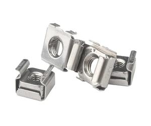 M4 M5 M6 M8 M10 M12 couleur Zinc/nickelé en acier au carbone carré élastique support de montage serveur armoire étagère Clip flottant Cage écrous(Nickel plated,M5-5pcs)