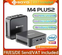 M4 PLUS2 SOYO Mini PC Intel Alder Lake N150 Windows 11 Pro MiniPC 16GB DDR4 512GB SSD PCIe M.2 WiFi5 BT4.2 Desktop Computer 16G 512GB