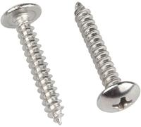 M4 x 12mm 40Pcs Round Head Wood Screws 304 Stainless Steel Phillips Screws Mushroom Head Self Tapping Screws Fasteners