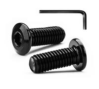 M4 x 20mm 10Pcs Tête Plate Vis D'assemblage à Six Pans Creux, Vis à Tête Plate, Acier Inoxydable A2 V2A, Boulons de Meubles, Filetage Complet, Oxyde Noir (Avec Clé Hexagonale)