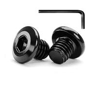 M4 x 4mm 10Pcs Tête Plate Vis D'assemblage à Six Pans Creux, Vis à Tête Plate, Acier Inoxydable A2 V2A, Boulons de Meubles, Filetage Complet, Oxyde Noir (Avec Clé Hexagonale)