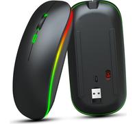 M40 Souris sans fil Bluetooth double mode, connexion sans fil 2,4 G | Trois DPI réglables (800-1200-1600 DPI) | Design silencieux, noir