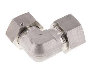 M42x2 x 30S Acier inoxydable Raccord coudé réglable à 90° avec cône d'étanchéité et joint torique 400 Bar DIN 2353