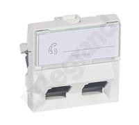 Legrand Mosaic - Prise rj45 Catégorie 6 ftp 2 module blanc 2x45