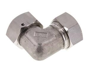 M45x2 x 35L Acier inoxydable Raccord coudé réglable à 90° avec cône d'étanchéité et joint torique 160 Bar DIN 2353