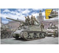 M4a1 Sherman With Infantry Tank Plastique Kit 1:3 5 Model Italeri