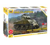 M4a2 Sherman 75mm Medium Réservoir 1:72 Plastique Model Kit Zvezda