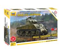 M4A2 "SHERMAN" 75mm MEDIUM TANK - ZVEZDA 1/72 PLASTIC KIT