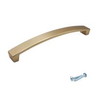 M4TEC Courbe Arc Bâton Cuisine Armoire Porte Poignées Placard Tiroir Chambre Meubles Tirer Laiton brossé Série VD9 mm: Entraxe 128 mm
