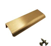 M4TEC Poignée de traction invisible profil porte meuble tiroir Quincaillerie de placard armoire de cuisine chambre garderobe dissimulé caché Laiton brossé Série VD3: Entraxe 96 mm pack de 10