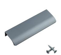 M4TEC Poignée de traction invisible profil porte meuble tiroir Quincaillerie de placard armoire de cuisine chambre garderobe dissimulé caché Gris acier. Série VD3: Entraxe 448 mm